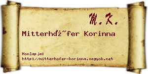 Mitterhöfer Korinna névjegykártya